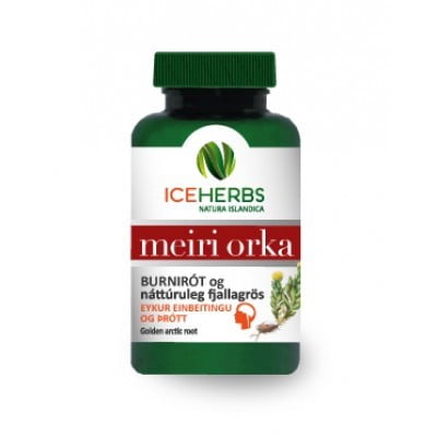 Iceherbs Meiri orka 60 hylki Gæði og íslensk náttúra